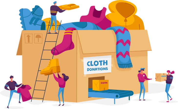 Clothes donation camp  Illustration