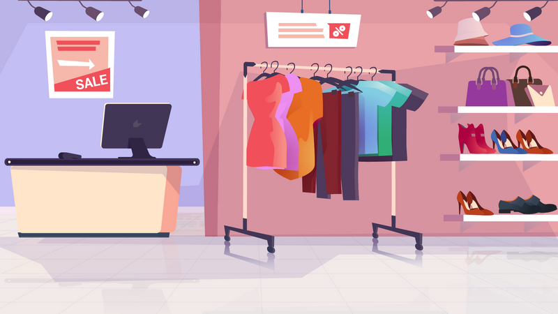 Clothing shop interior  Illustration