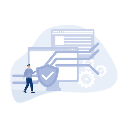 Cloud computing network safety  イラスト