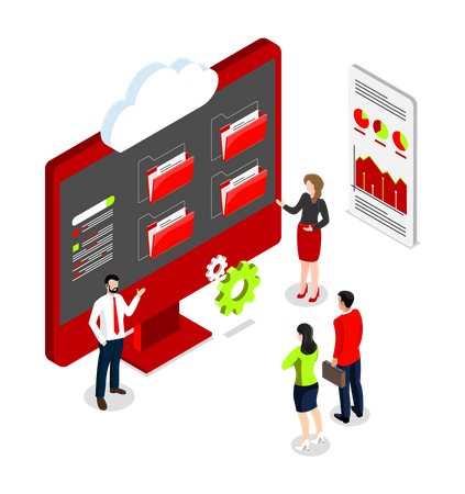 Cloud computing technology  일러스트레이션