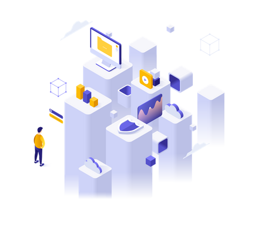 Cloud Data Server  Illustration