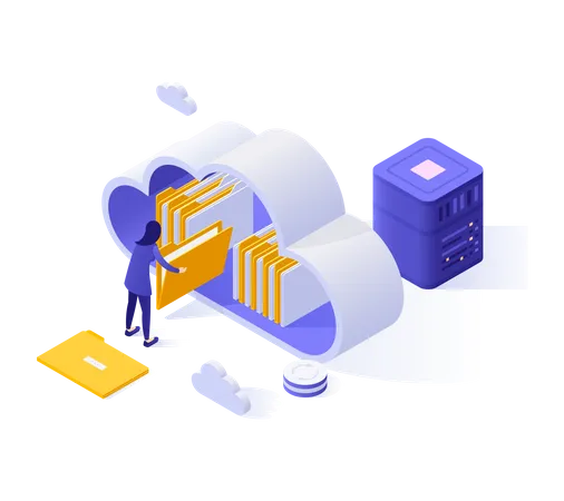 Cloud Data Storage  Illustration