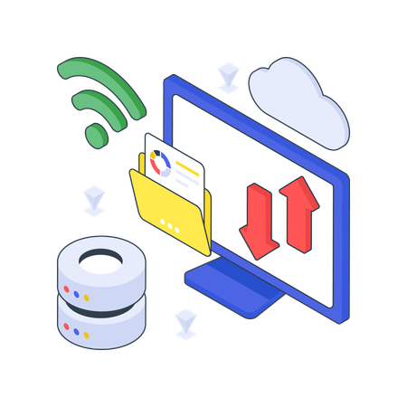 Cloud Data Transfer  Illustration