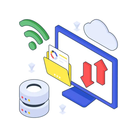 Cloud Data Transfer  Illustration