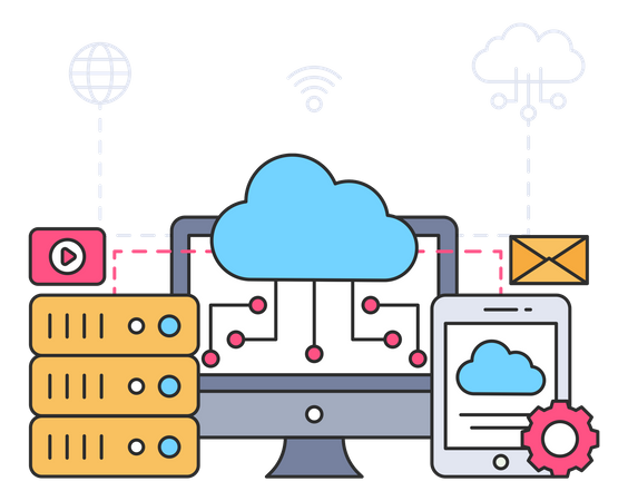 Cloud-Hosting  Illustration