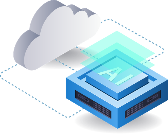 Cloud server artificial intelligence technology  일러스트레이션