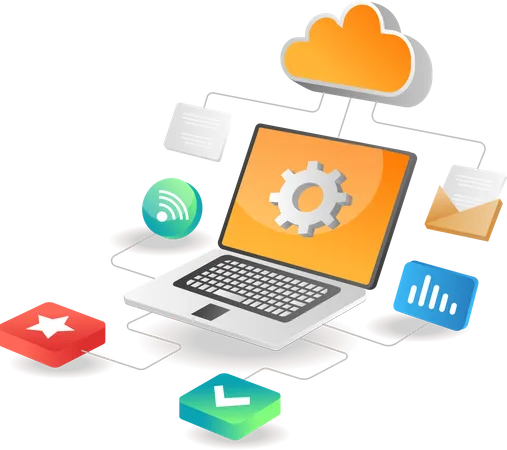 Cloud server data network working process  Illustration