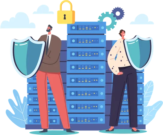 Cloud server database protection  Illustration