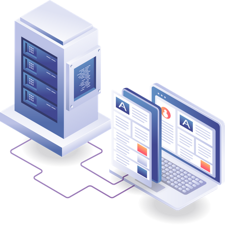 Cloud-Server-Datenbank  Illustration