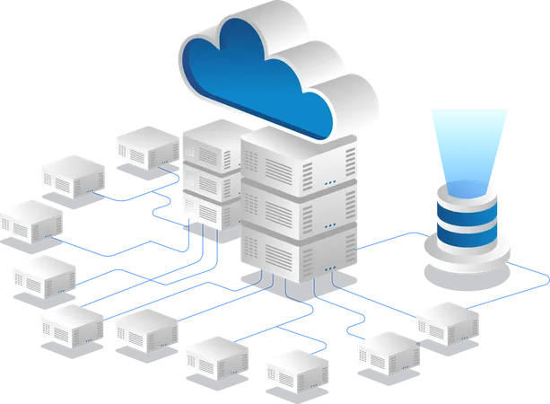 Cloud server network  일러스트레이션