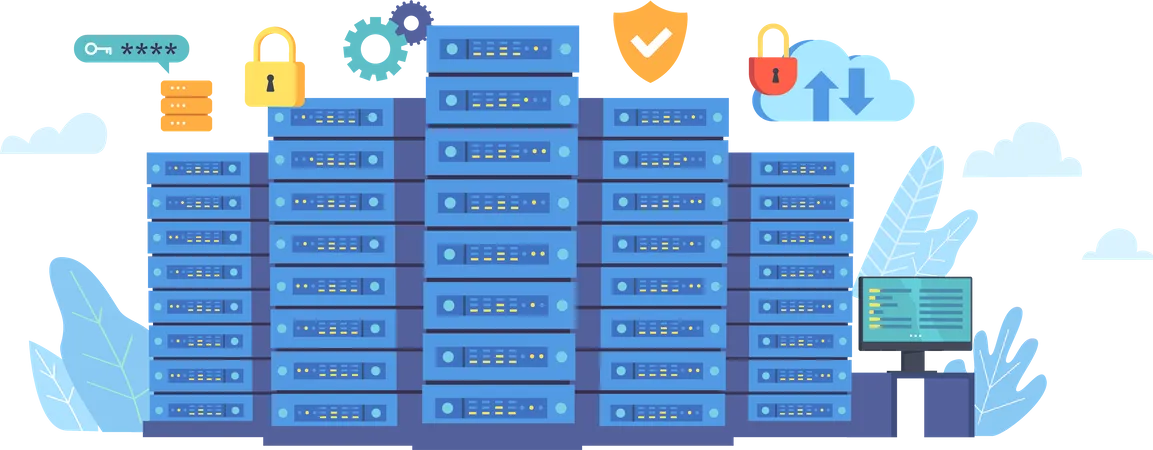 Cloud server security  일러스트레이션