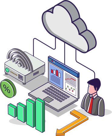 Cloud signal server  일러스트레이션