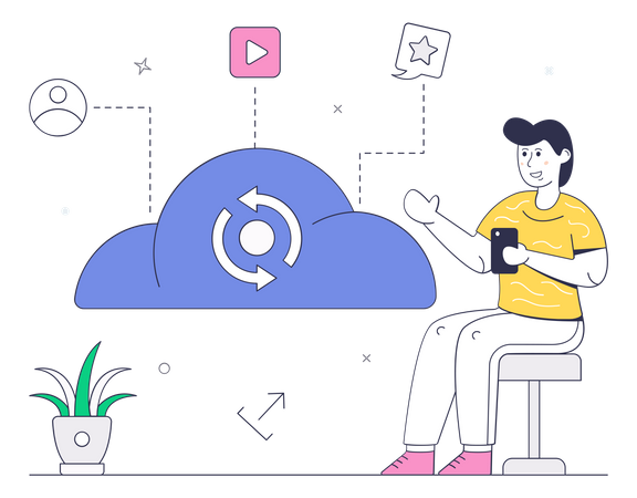 Cloud Sync  Illustration