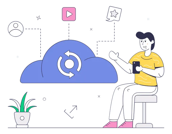 Cloud Sync  Illustration