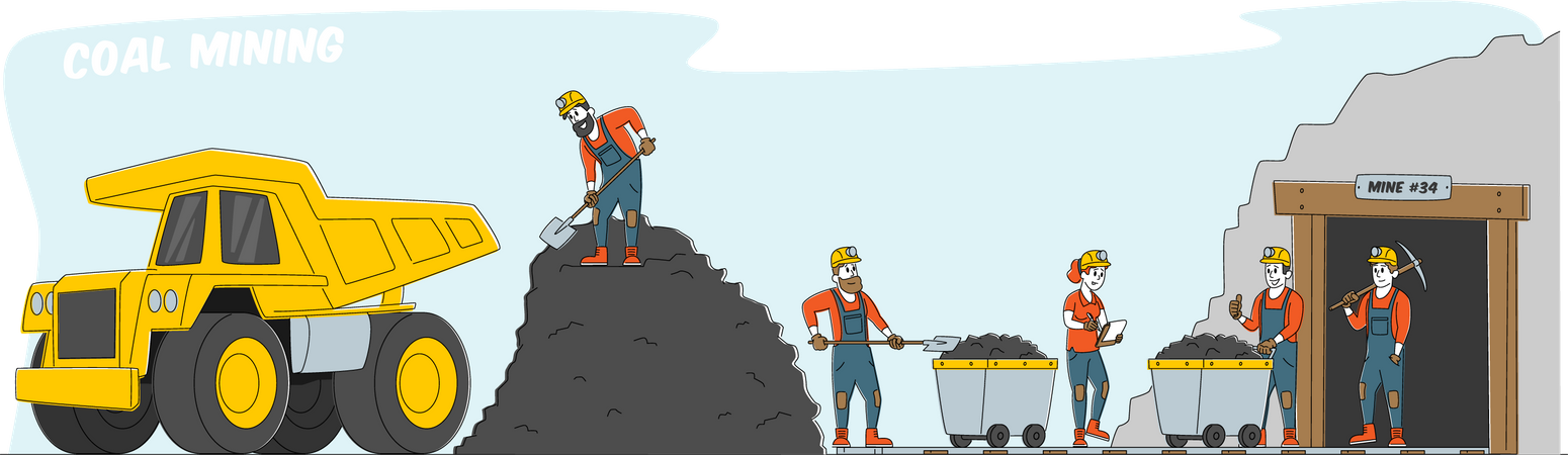 Coal mining industry  Illustration