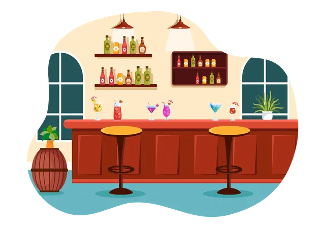 Bar de coquetéis  Ilustração