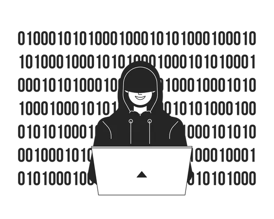 Hacker na codificação do bairro  Ilustração