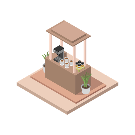 Coffee Kiosk  Illustration