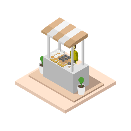 Coffee Kiosk  Illustration