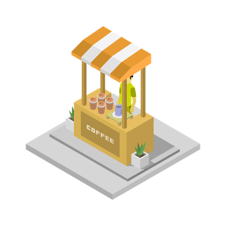 Coffee Kiosk  Illustration