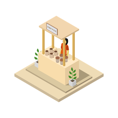 Coffee Kiosk  Illustration