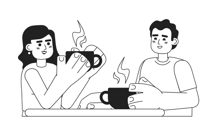 Coffee with friend  Illustration