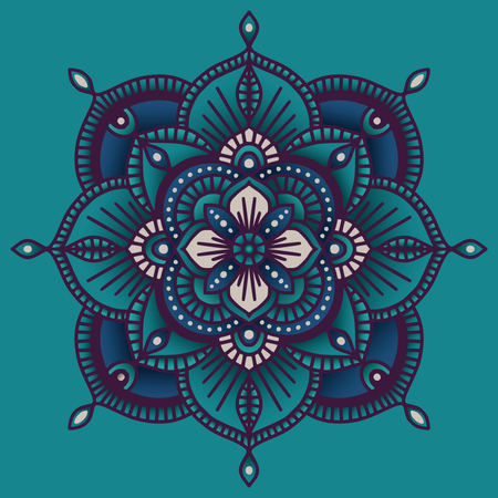 Mandala ethnique floral ornemental coloré  Illustration