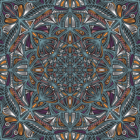 Mandala ethnique floral ornemental coloré  Illustration