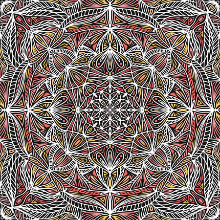 Mandala ethnique floral ornemental coloré  Illustration