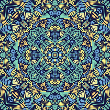 Mandala ethnique floral ornemental coloré  Illustration