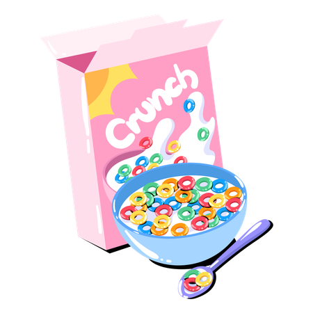 Colorful Cereal Bowl  일러스트레이션