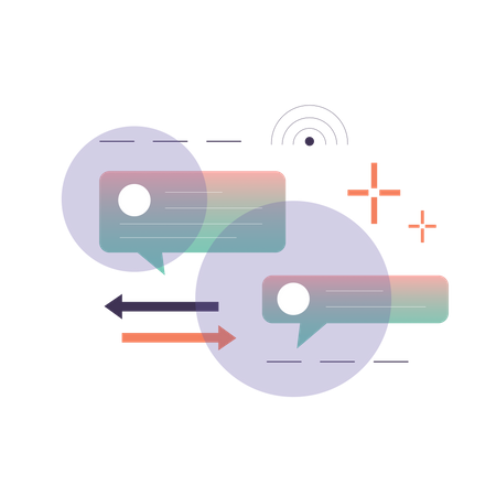 Communication Via Chat  Illustration