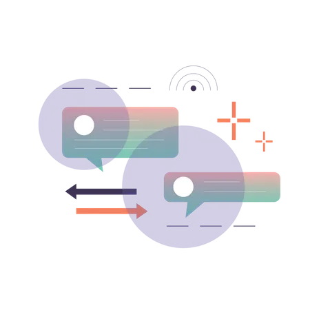 Communication Via Chat  Illustration