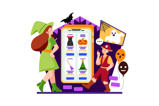 Compras de Halloween  Ilustração