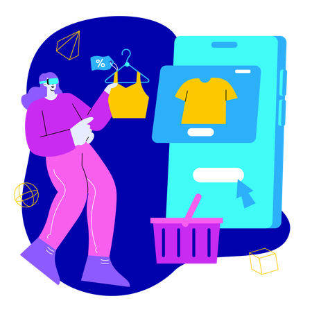 Compras digitais  Ilustração