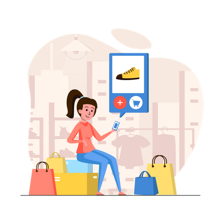 Compras online  Ilustração