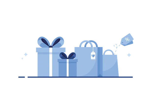 Compras y regalos  Ilustración