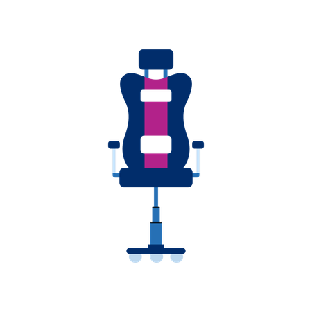 Computer gamer chair with high soft back  Illustration