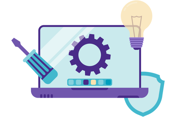 Computer Repair And Maintenance  Illustration