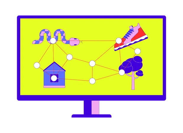 コンピュータ画面ベースの視線追跡  イラスト