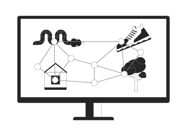 コンピュータ画面ベースの視線追跡  イラスト