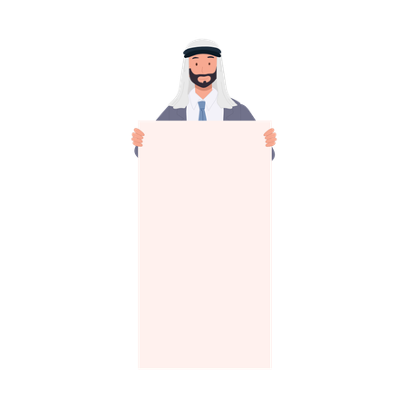 Confident Arabic Businessman Presenting Message  Illustration