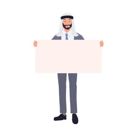 Confident Arabic Businessman Presenting Message  Illustration