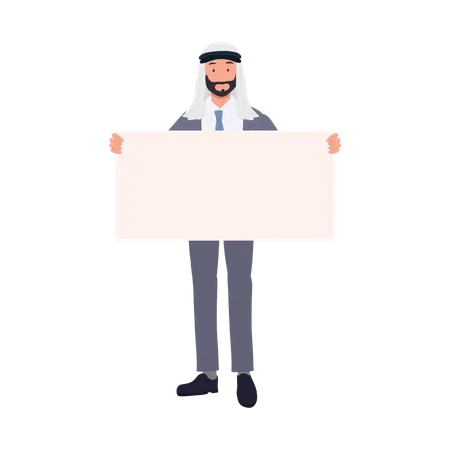 Confident Arabic Businessman Presenting Message  Illustration