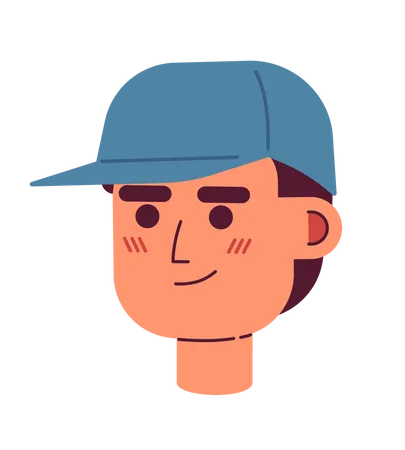 Confident smiling coach man wearing baseball cap  Illustration