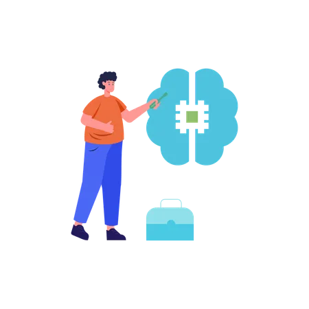 Configuração cerebral artificial  Ilustração