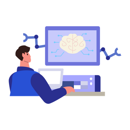 Configuração cerebral artificial  Ilustração