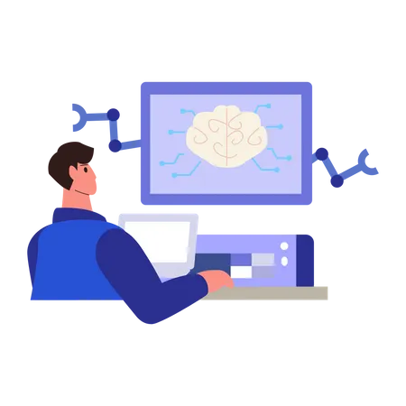 Configuração cerebral artificial  Ilustração