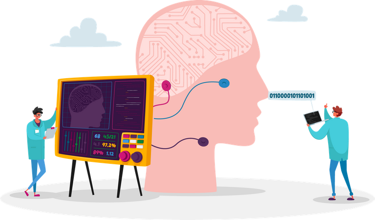 Configuração cerebral artificial  Ilustração