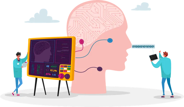 Configuração cerebral artificial  Ilustração